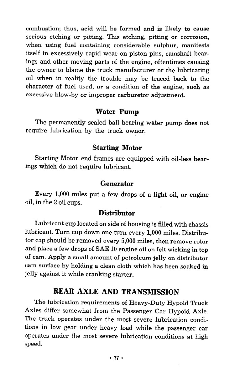 1952 Chevrolet Trucks Operators Manual Page 61
